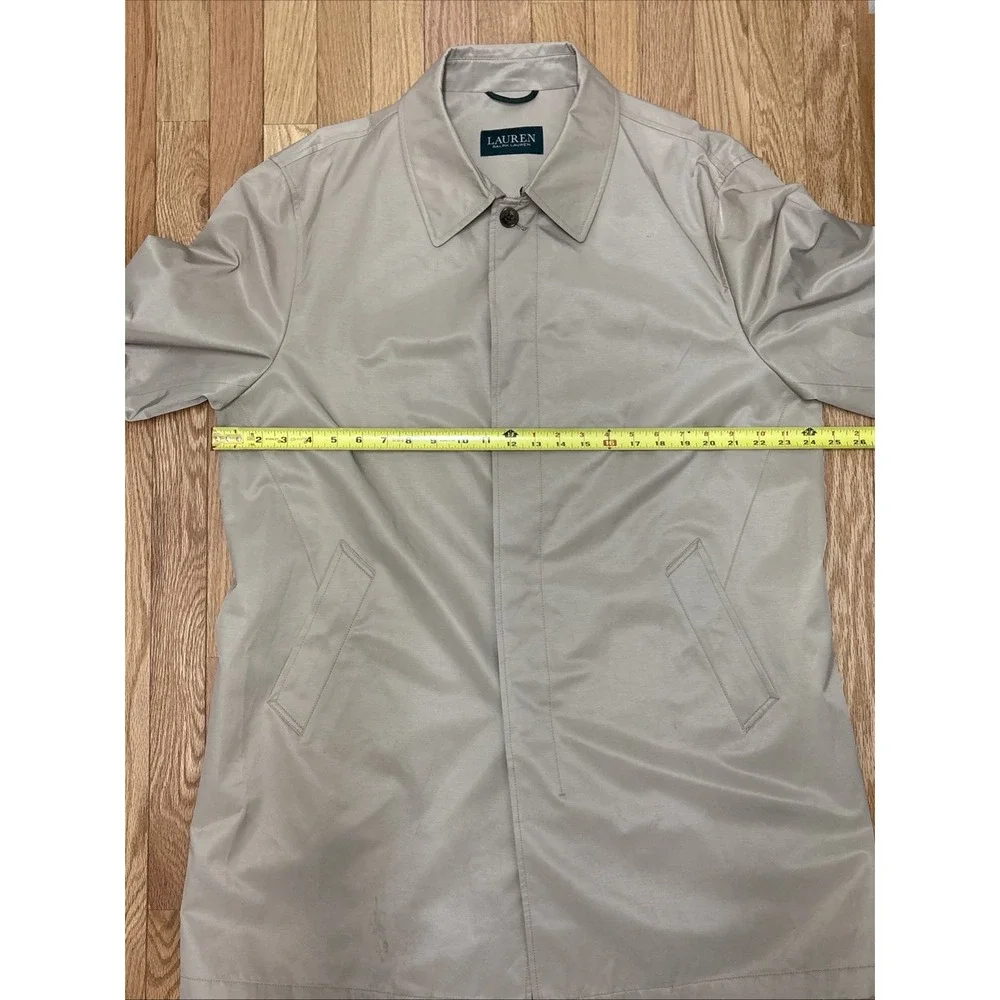 Lauren Ralph Lauren Khaki Tan‎ Car Coat Jacket Size L Mens Outerwear